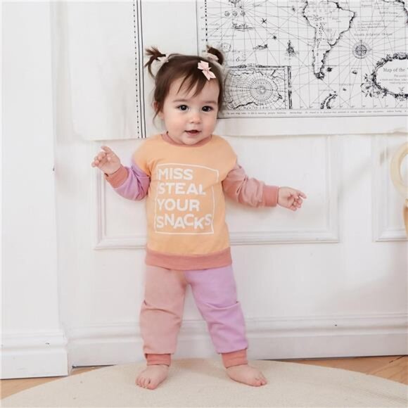 Baby Girl Fall Outfit Sweatshirt Cute Infant Newborn Toddler Winter Clothes Set - Picture 2 of 7